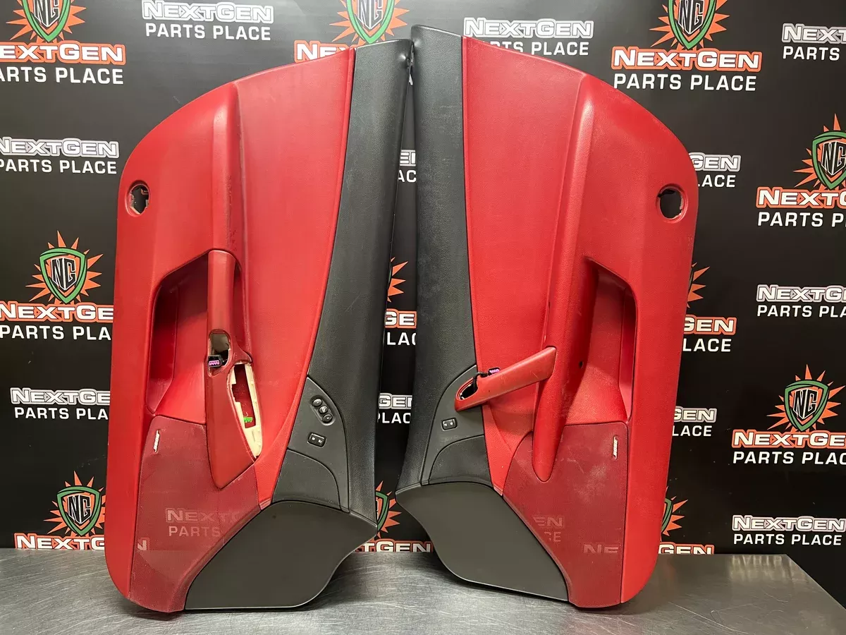 05-13 C6 CORVETTE OEM USED BLACK AND RED DOOR PANELS WITH MEMORY OEM #1080