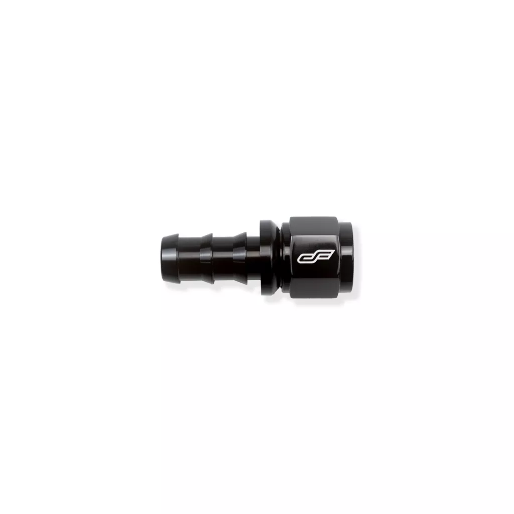 -08 AN Straight Female Push-Loc Fitting Black