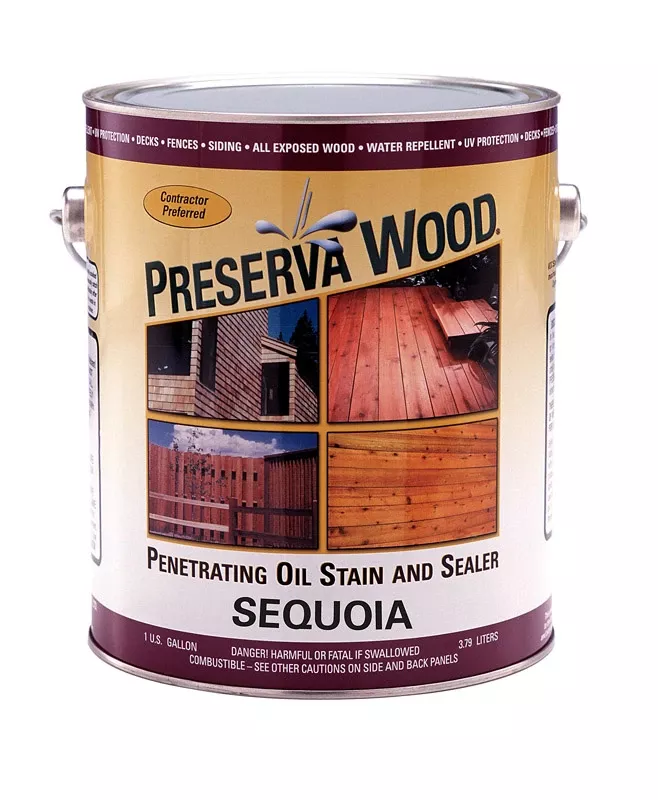 1 Gallon Transparent Sequoia Oil Stain And Sealer For Exterior Use