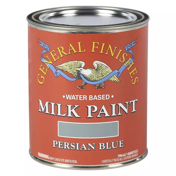 1 Quart General Finishes Persian Blue Milk Paint, Satin Finish For Interior & Exterior Use