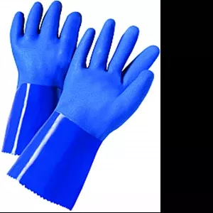 13500 Large Blue Chemical Resistant Glove - 13-inch Pvc Coated Cotton