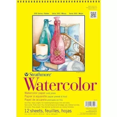 140 Lbs. Cold Pressed Watercolor Paper Pad, 9 X 12 Inches, 12 Sheets