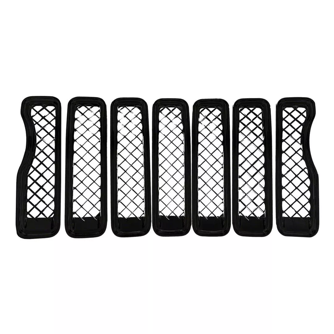 '18-23 Jeep Wrangler JL Gloss Black Grille Insert / Overlay ABS6490B