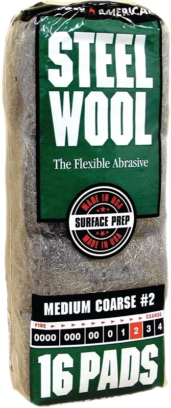 #2 Homax 106605-06 Rhodes American Steel Wool Pad Medium Course #2, 16-pack | Sandpaper & Abrasives, Steel Wool, Steel | Paint Supply