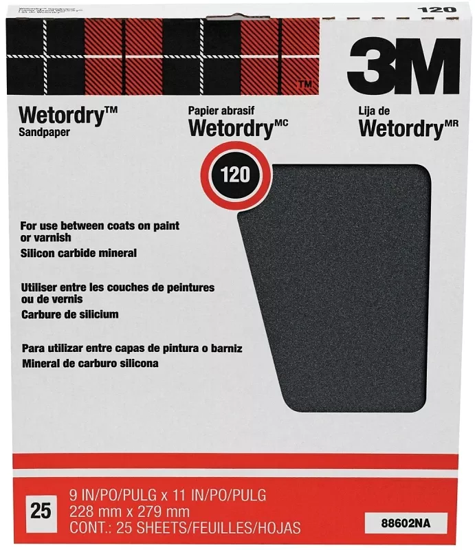 25 Count 1500A Grit ProPack Between Finish Coats Wetordry Sanding Sheets 88