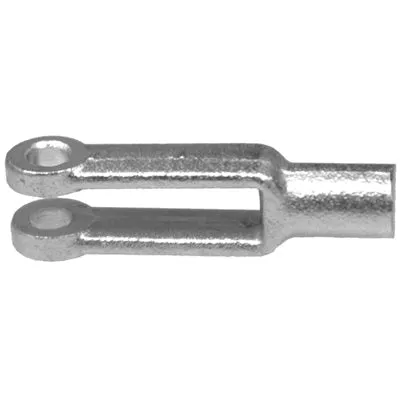Au-ve-co 10789 Brake Yoke, 5/16-24 Thread, 19/32 in L Thread, 11/32 in W Between Inner Arms, 2-1/4 in OAL, Zinc-Plated