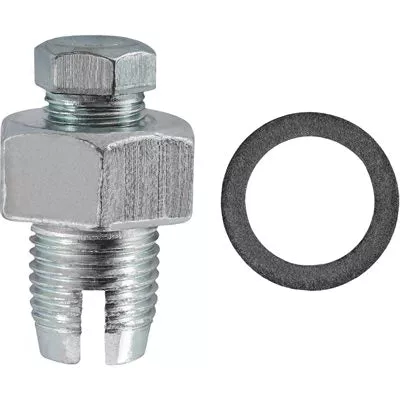 Au-ve-co 11782 Single Oversize Piggy Back Drain Plug With Gasket, 1/2-20 Thread, Steel, Zinc-Plated