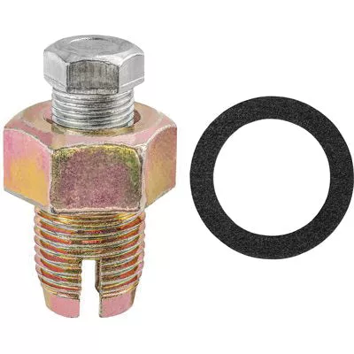 Au-ve-co 11783 Double Oversize Piggy Back Drain Plug With Gasket, 1/2-20 Thread, Steel, Zinc-Plated