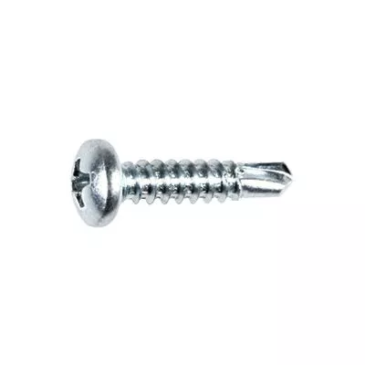 Au-ve-co 11904 Tapping Screw, #8 Thread, 1 in OAL, Phillips Pan Head, Zinc-Plated