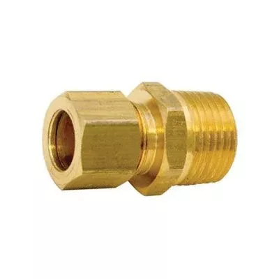 Au-ve-co 124 Connector, 5/16 in Compression Tube x 1/4 in MNPT, Brass