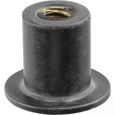 Au-ve-co 13002 Well Nut With Captive Brass Nut, System of Measurement: Metric, M6x1 Thread, Neoprene
