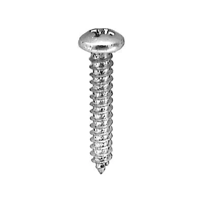 Au-ve-co 13274 Tapping Screw, #10 Thread, 1/2 in OAL, Phillips Pan Head, Stainless Steel