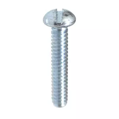 Au-ve-co 13299 Machine Screw, #8-32 Thread, 1/2 in OAL, Slotted Round Head, Stainless Steel
