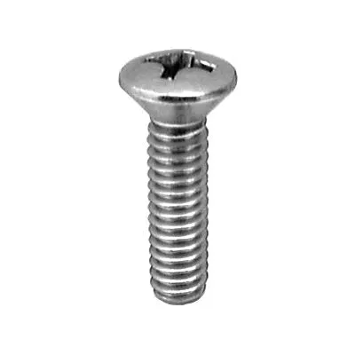 Au-ve-co 13323 Machine Screw, #6-32 Thread, 3/4 in OAL, Phillips Oval Head, Stainless Steel