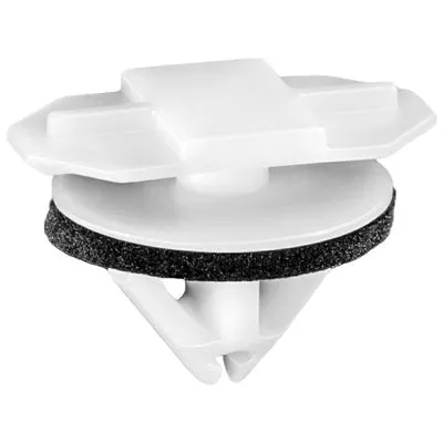 Au-ve-co 21666 Liftgate Spoiler Molding Clip With Sealer, Nylon, White