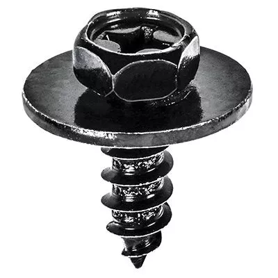 Au-ve-co 21837 Tapping Screw, System of Measurement: Metric, M6.5x2.5 Thread, 19 mm L, Hex, Sems Head, E-Coated