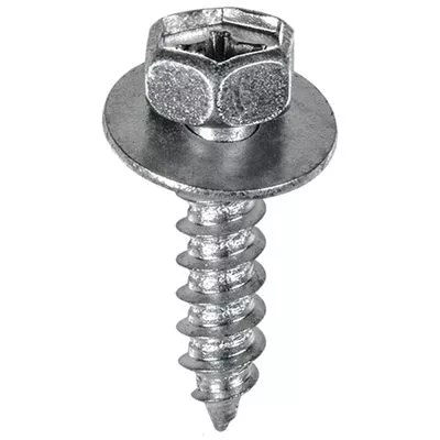 Au-ve-co 21838 Tapping Screw, System of Measurement: Metric, M6.3x2.5 Thread, 24 mm L, Hex, Sems Head, Zinc