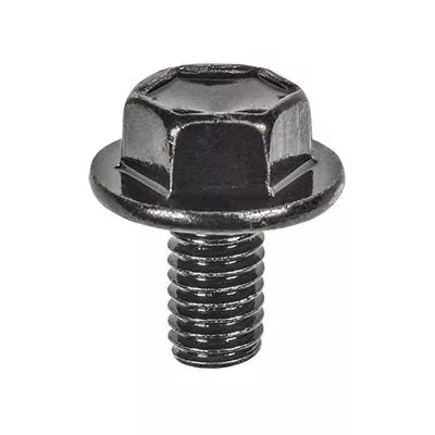 Au-ve-co 21840 Bolt, System of Measurement: Metric, M6.1 Thread, 11 mm L, Hex Flange Head, 10 mm Head, E-Coated