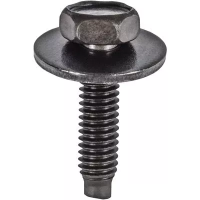 Au-ve-co 22164 Body Bolt, System of Measurement: Metric, M4x0.7 Thread, 16 mm L, Hex, Sems Head, 7 mm Head
