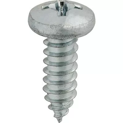 Au-ve-co 3090 Tapping Screw, #14 Thread, 3/4 in OAL, Phillips Pan Head, Zinc-Plated
