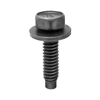 Au-ve-co 9480 Body Bolt, System of Measurement: Imperial, 1/4-20 Thread, 1 in L, Hex, Sems Head, 7/16 in Head