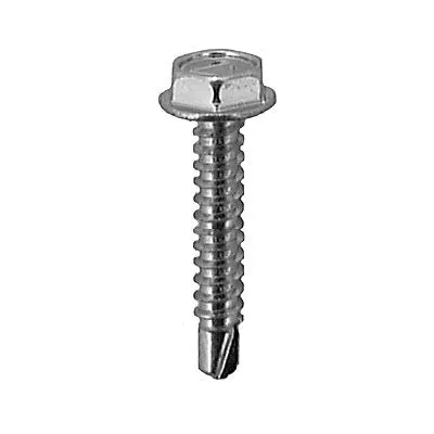 Au-ve-co 9617 Tapping Screw, #12 Thread, 3/4 in OAL, Hex Washer Head, Zinc-Plated