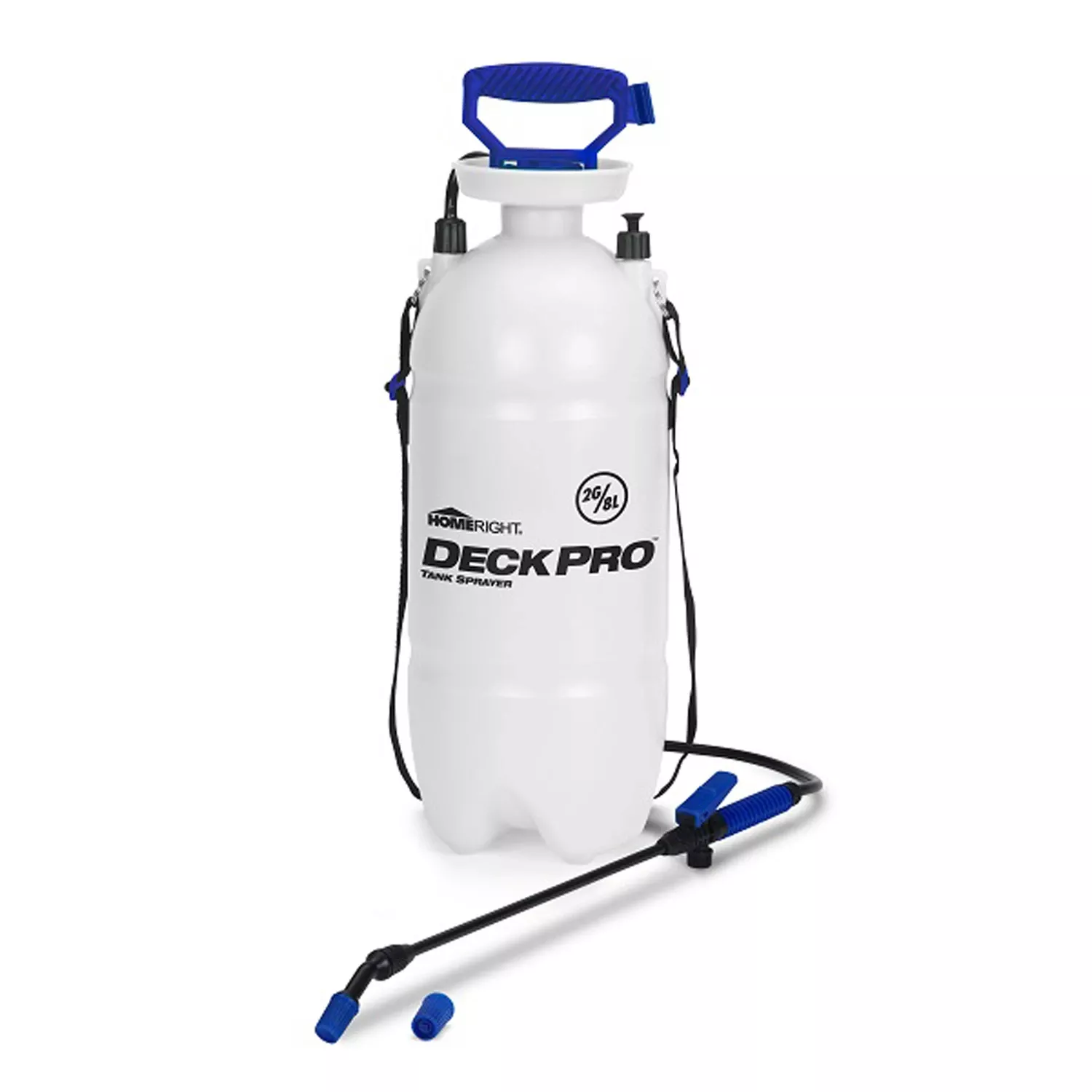 Deck Pro 2 Gallon Tank Sprayer With Shoulder Strap And Adjustable Nozzles