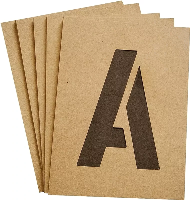 Letter & Number Stencil Set, Reusable Board, 4-In.