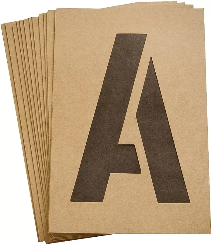 Letter & Number Stencil Set, Reusable Board, 6-In.