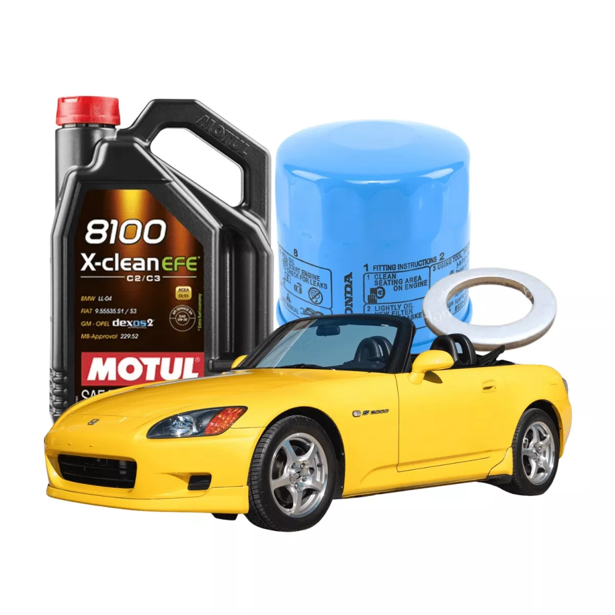 [S2000] 5W30 Oil Change Package | Motul 8100 X-Clean 6 Liter