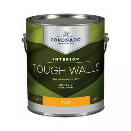 Tough Walls Interior Latex Paint & Primer In One, Flat, Tintable White, Gallon