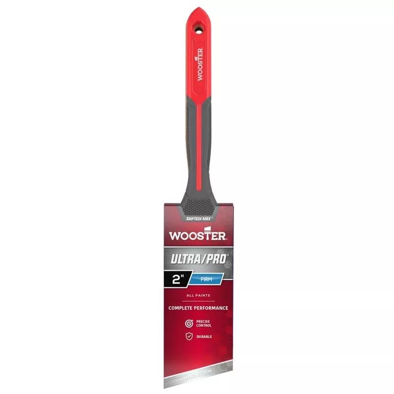 Ultra/Pro GRIPTECH MAX Firm Angle Paint Brush – 2‑in Width, 2‑5/8‑in Bristles, Nylon/Polyester, Sash Handle