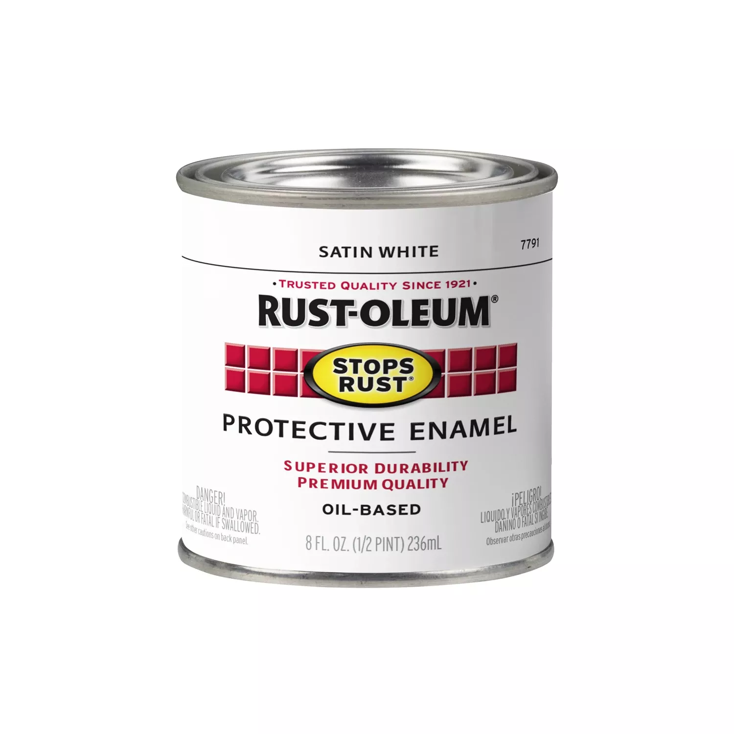 White Satin Stops Rust Enamel, 1/2 Pint
