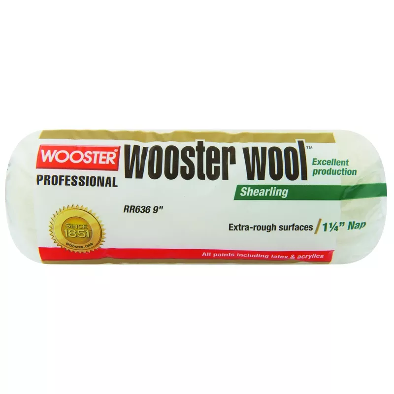 Wool Lambskin 1-1/4 In. X 9 In. W Regular Paint Roller Cover 1 Pk