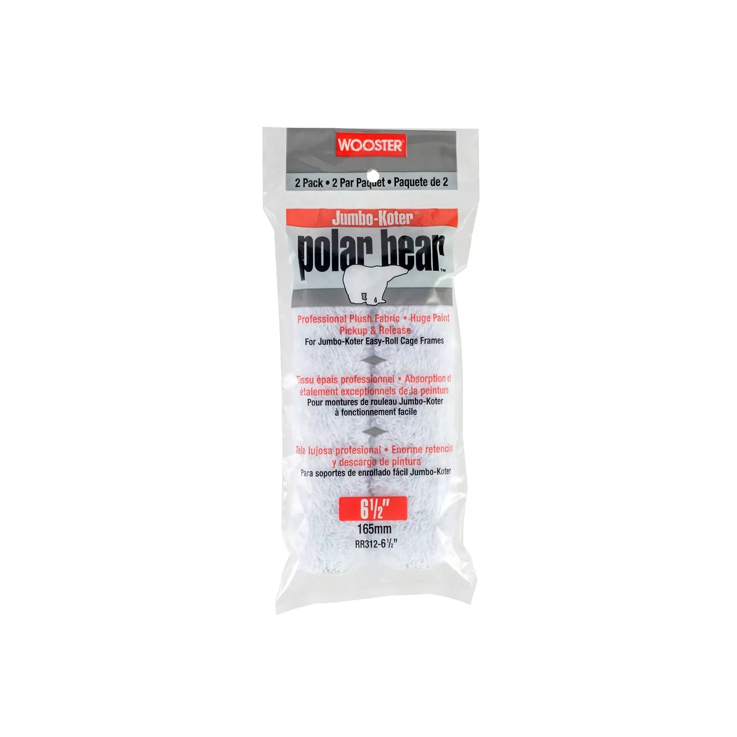 Wooster Polar Bear Fabric 6-1/2 In. W Mini Paint Roller Cover 2 Pk