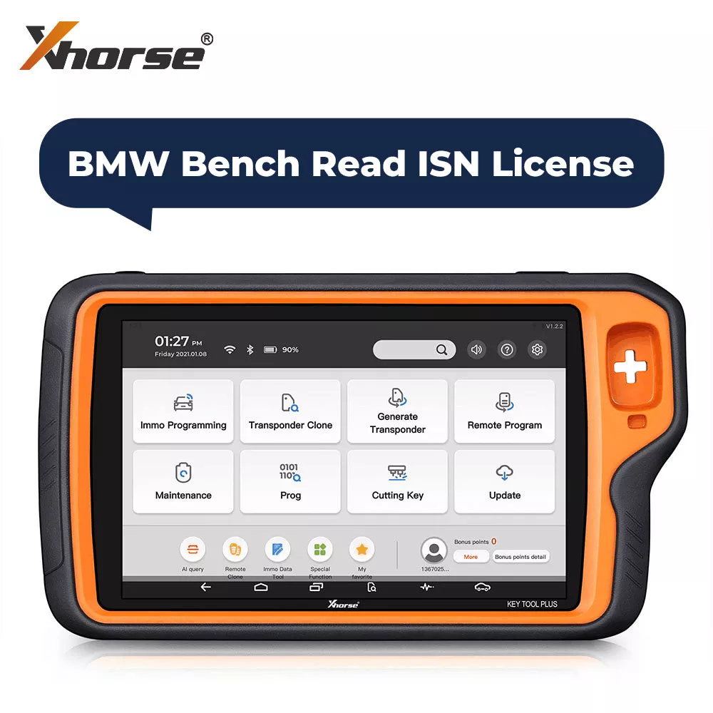 Xhorse BMW Bench Read ISN License for Bosch MSV80, MSV90, MSD80, MSD81, MSD85, MSD87, N20, N55, B38 Compatible with Key Tool Plus Pad