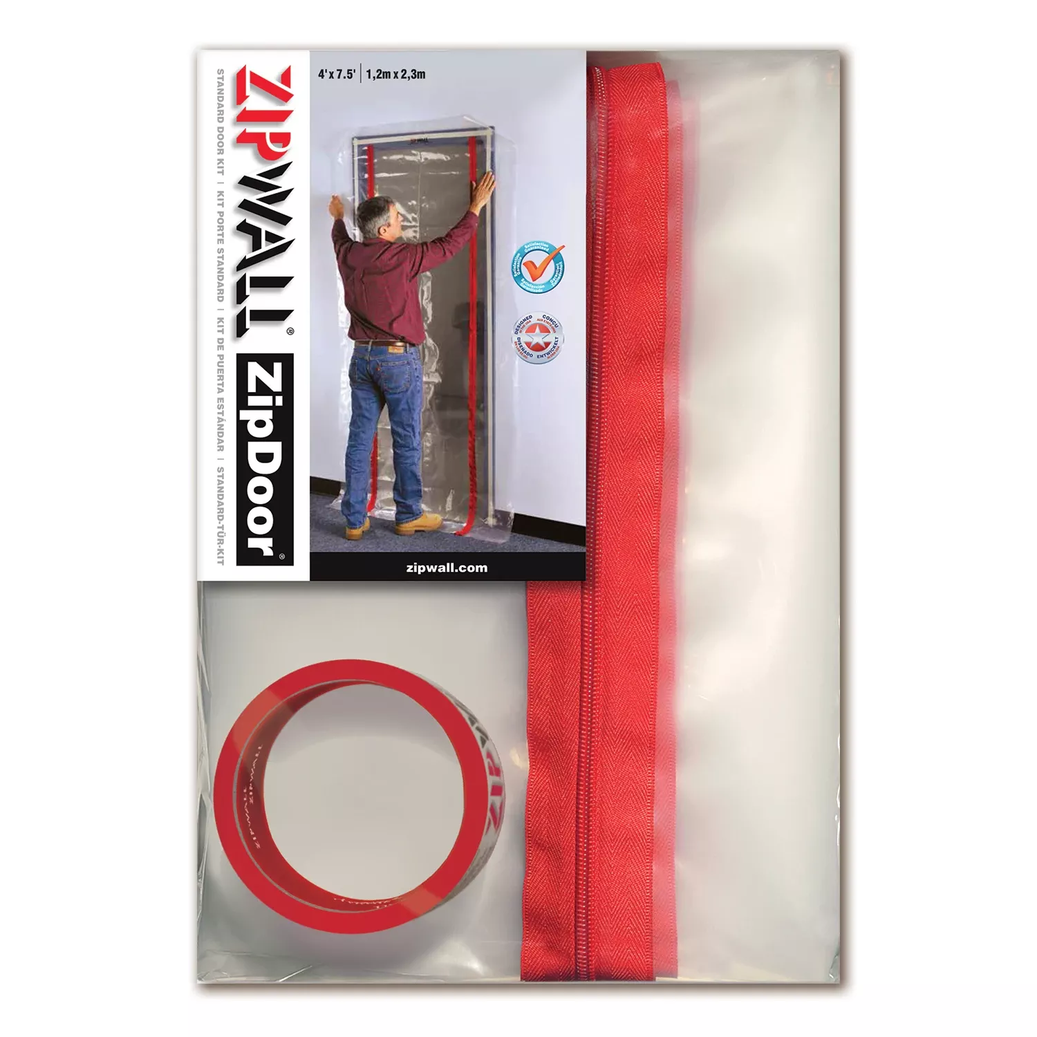 Zipdoor Dust Containment Kit - 3 Ft. X 7 Ft. Plastic Door With Accessories